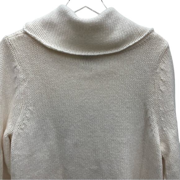 Lane Bryant Wool Blend Cowl Neck Cable Knit Sweater Metallic Snowflakes 18/20 - Picture 11 of 11